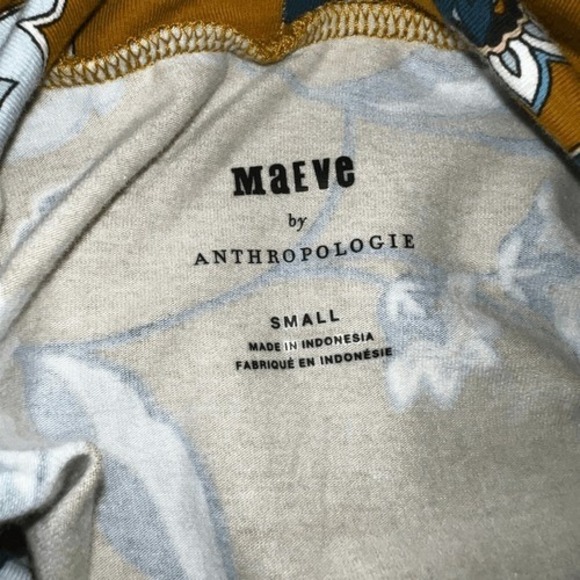 ANTHROPOLOGIE MAEVE Goldenrod Yellow Floral L/S CottonTurtleneck EUC Small - Picture 7 of 7